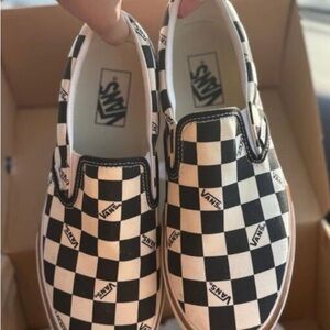 VANS Stacked Checkerboard Slip On Canvas Shoes